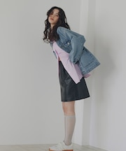 〈N.〉フェイクレザーミニスカート