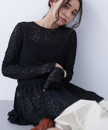 レースペプラムトップス差込