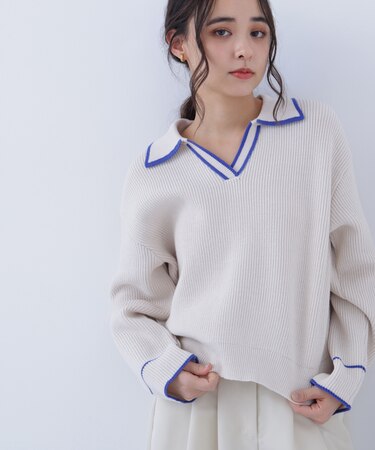 〈N.〉ラインスキッパーニット