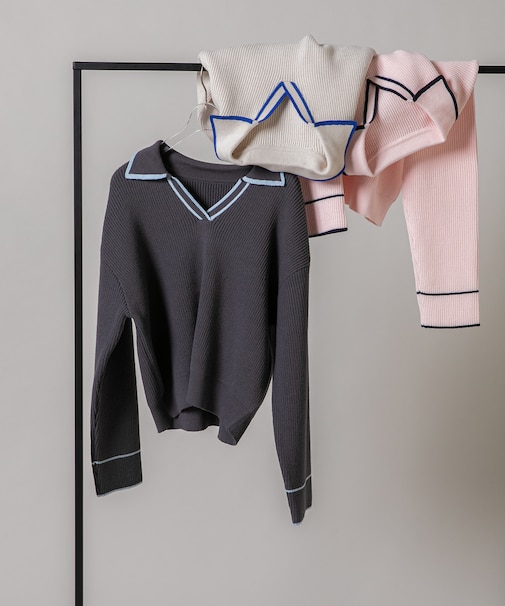 〈N.〉ラインスキッパーニット