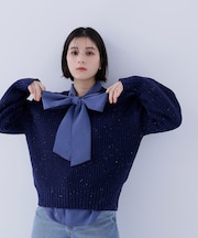 カラーネップオーバーニット