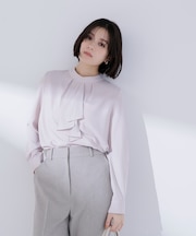 ラッフルボウタイブラウス