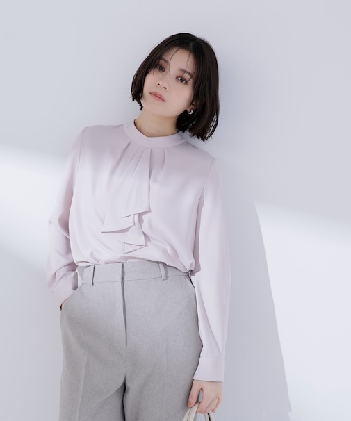 ラッフルボウタイブラウス