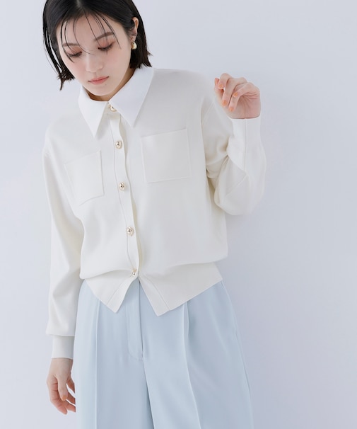 2wayカラーニットカーディガン