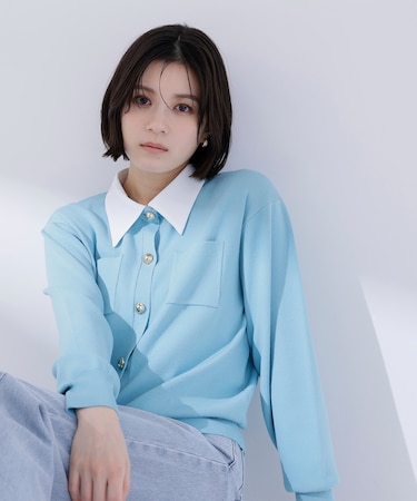 2wayカラーニットカーディガン