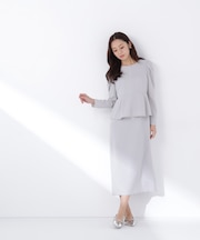 ラインパールペプラムワンピース