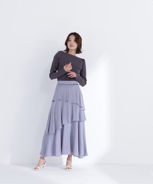 アシンメトリーティアードスカート