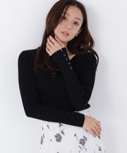 ショルダータックアシメネックニット