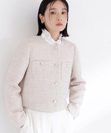 ツイードノーカラージャケット