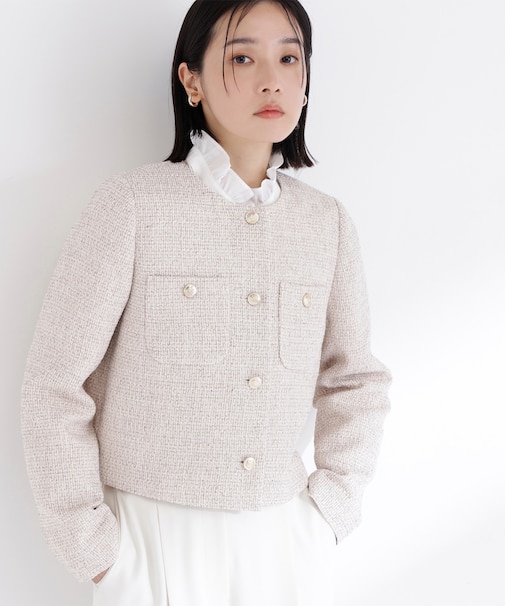 ツイードノーカラージャケット
