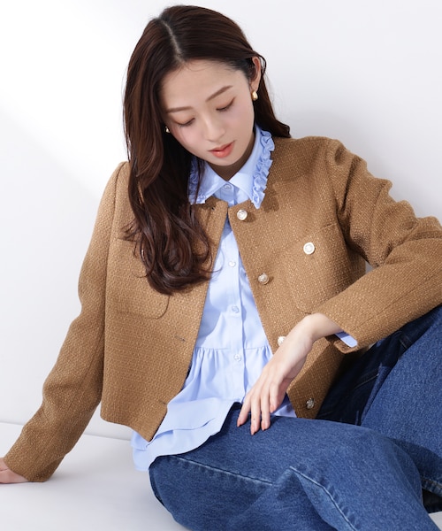 ツイードノーカラージャケット｜ナチュラルビューティーベーシックの