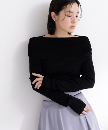 オフショルコンパクトニット