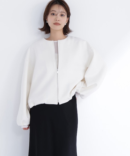 NATURAL BEAUTY BASIC 〈新品〉ノーカラーダンボールブルゾン ノーカラーダンボールブルゾン｜ナチュラルビューティーベーシックの