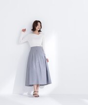 フロントボタンフレアスカート