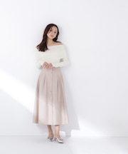 フロントボタンフレアスカート