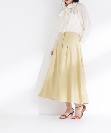 フロントボタンフレアスカート