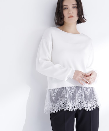 レースドッキングニット