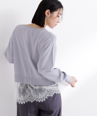 レースドッキングニット