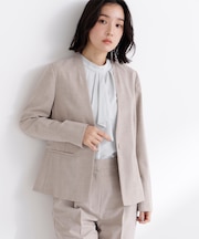 リネンライク SETUP ノーカラージャケット