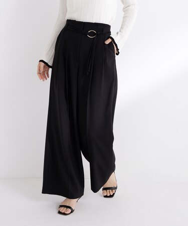 ダブルベルトワイドパンツ