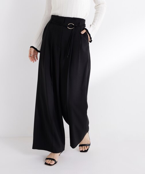 ダブルベルトワイドパンツ