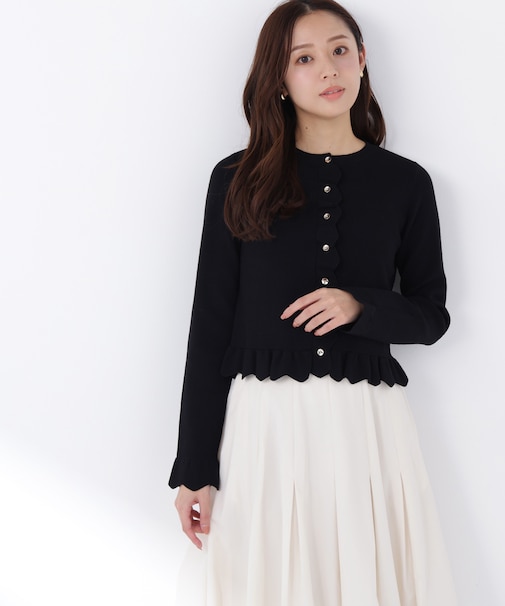 メタルボタンフリルカーディガン