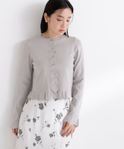 メタルボタンフリルカーディガン