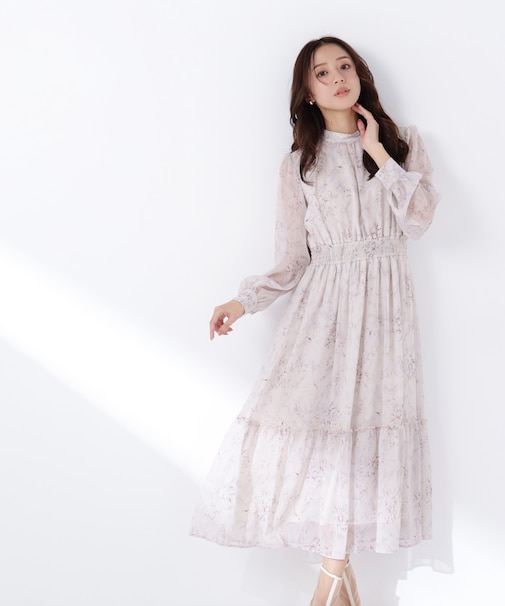 フラワーシフォンワンピース
