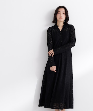レーススキッパーシャツワンピース