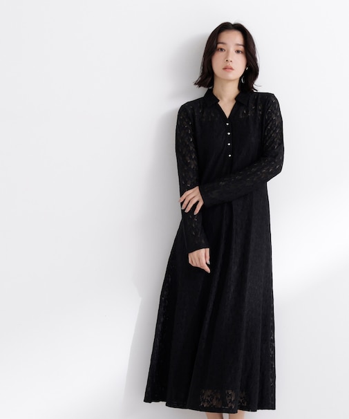 レーススキッパーシャツワンピース