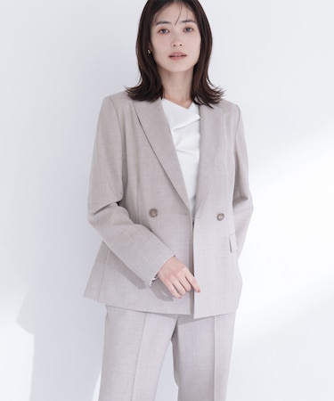 リネンライク SETUP ダブルボタンジャケット