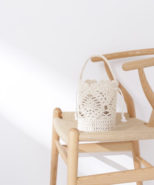 クロッシェバケットバッグ