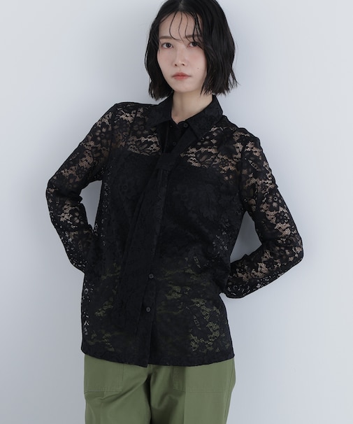 〈N.〉レースボウタイブラウス