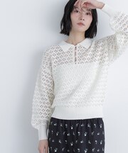 〈N.〉透かし編みポロニット