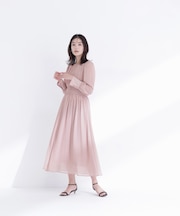 楊柳シャーリングワンピース