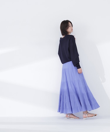 楊柳ティアードロングスカート