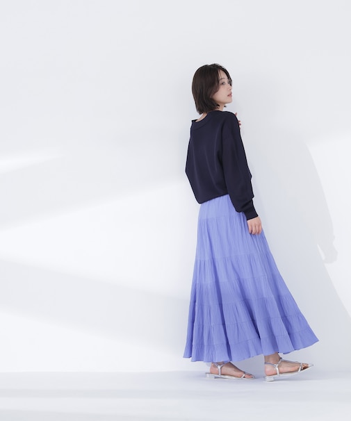 楊柳ティアードロングスカート