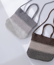 メタリックボーダー2wayバッグ