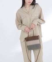 メタリックボーダー2wayバッグ