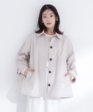 ステンカラーハーフコート