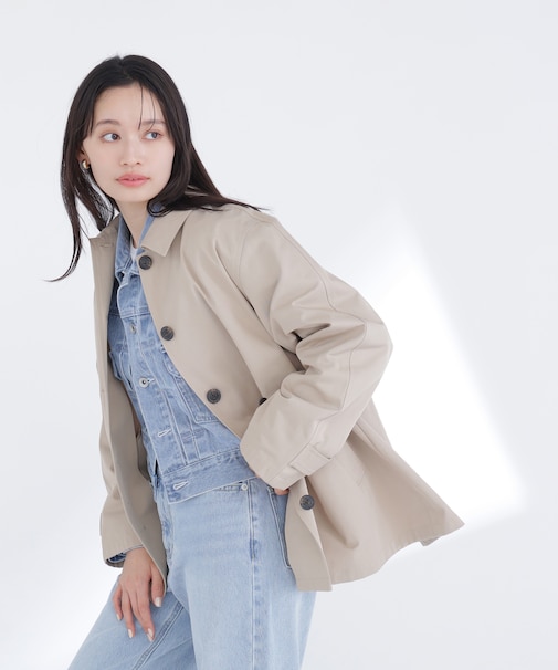 ステンカラーハーフコート