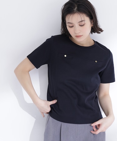 ベーシックTシャツ フェイクポケット付き