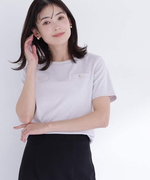 ベーシックTシャツ フェイクポケット付き