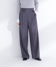 タックステッチベルテッドパンツ