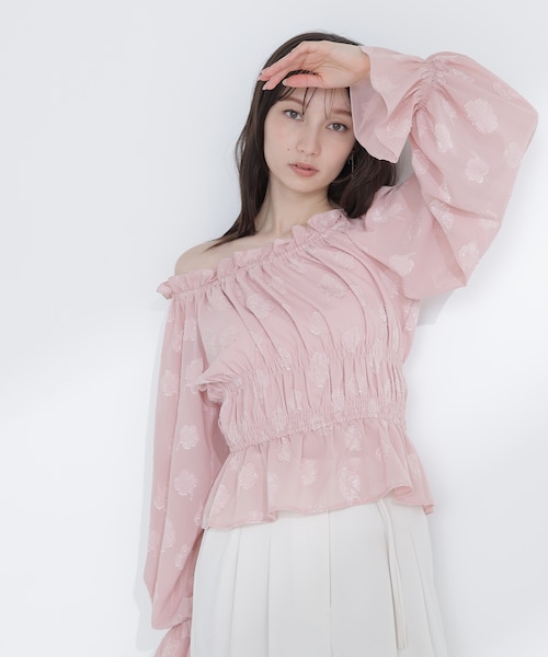 フラワージャガードブラウス｜ナチュラルビューティーベーシックの通販