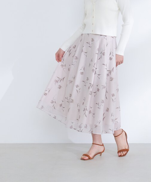 フラワープリントフレアスカート