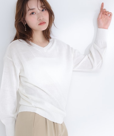 ドライタッチ2wayネックニット