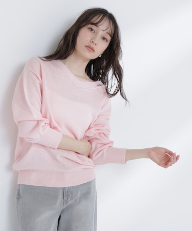 ドライタッチ2wayネックニット