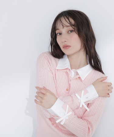 シャツドッキングケーブルニット