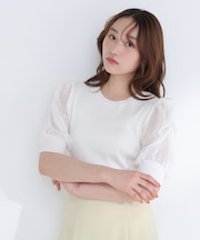 ドットシアースリーブドッキングニット